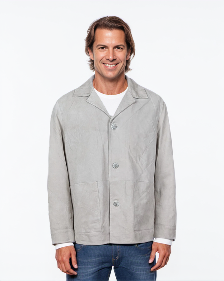 Jussi - Lamb Suede Leather - Man - Ivory