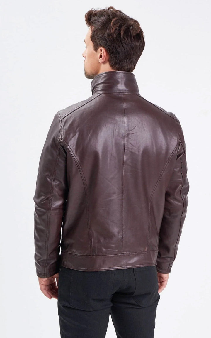 Falconero Dark Brown Leather Jacket - Men