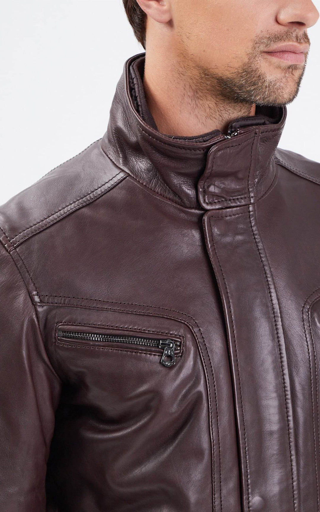 Falconero Dark Brown Leather Jacket - Men