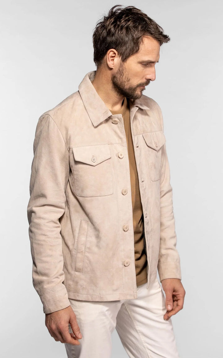 Windham Beige Suede Jacket - Men