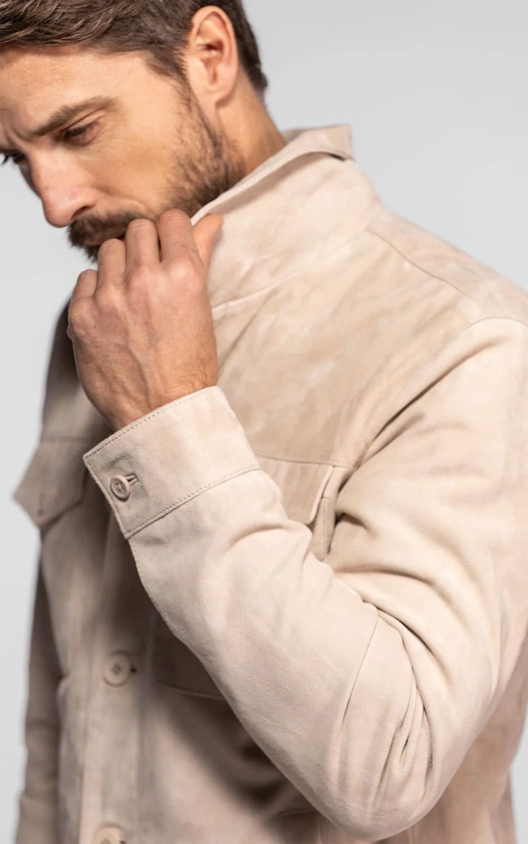 Windham Beige Suede Jacket - Men