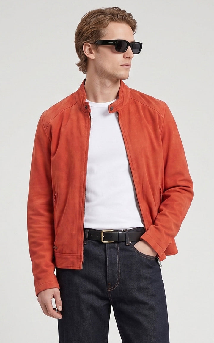 Delf Red Suede Jacket - Men