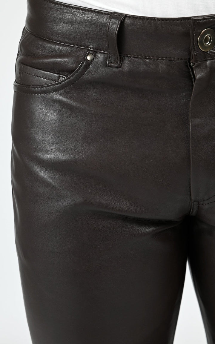 Pantalon ajusté cuir Sexy man marron