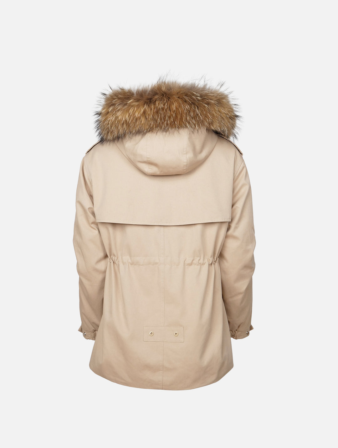 Gigi, 77 cm. - Hood - Textile jacket - Women - Beige