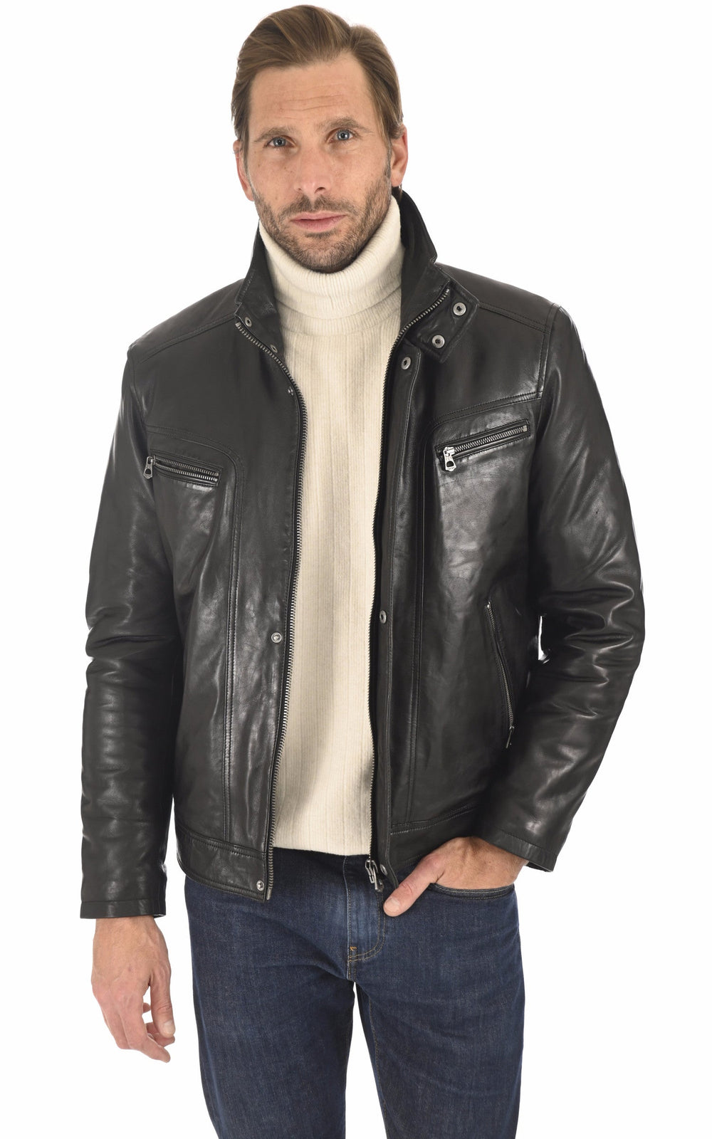 A "FALCONERO 100737" Noir Daytona 73 Blouson Homme closed photo