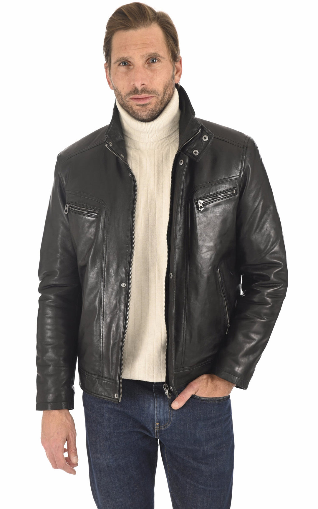 A "FALCONERO 100737" Noir Daytona 73 Blouson Homme closed photo