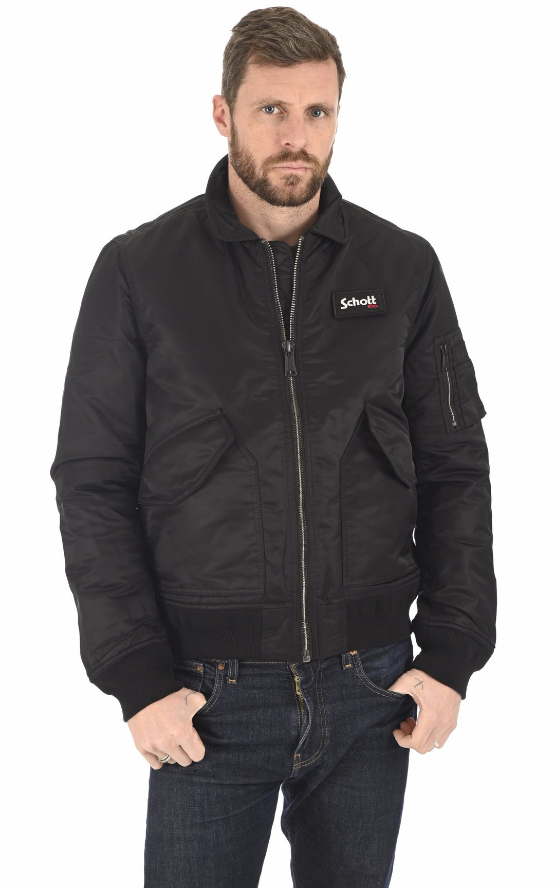 A "210100 RS" Black Schott Blouson Mixte opened photo