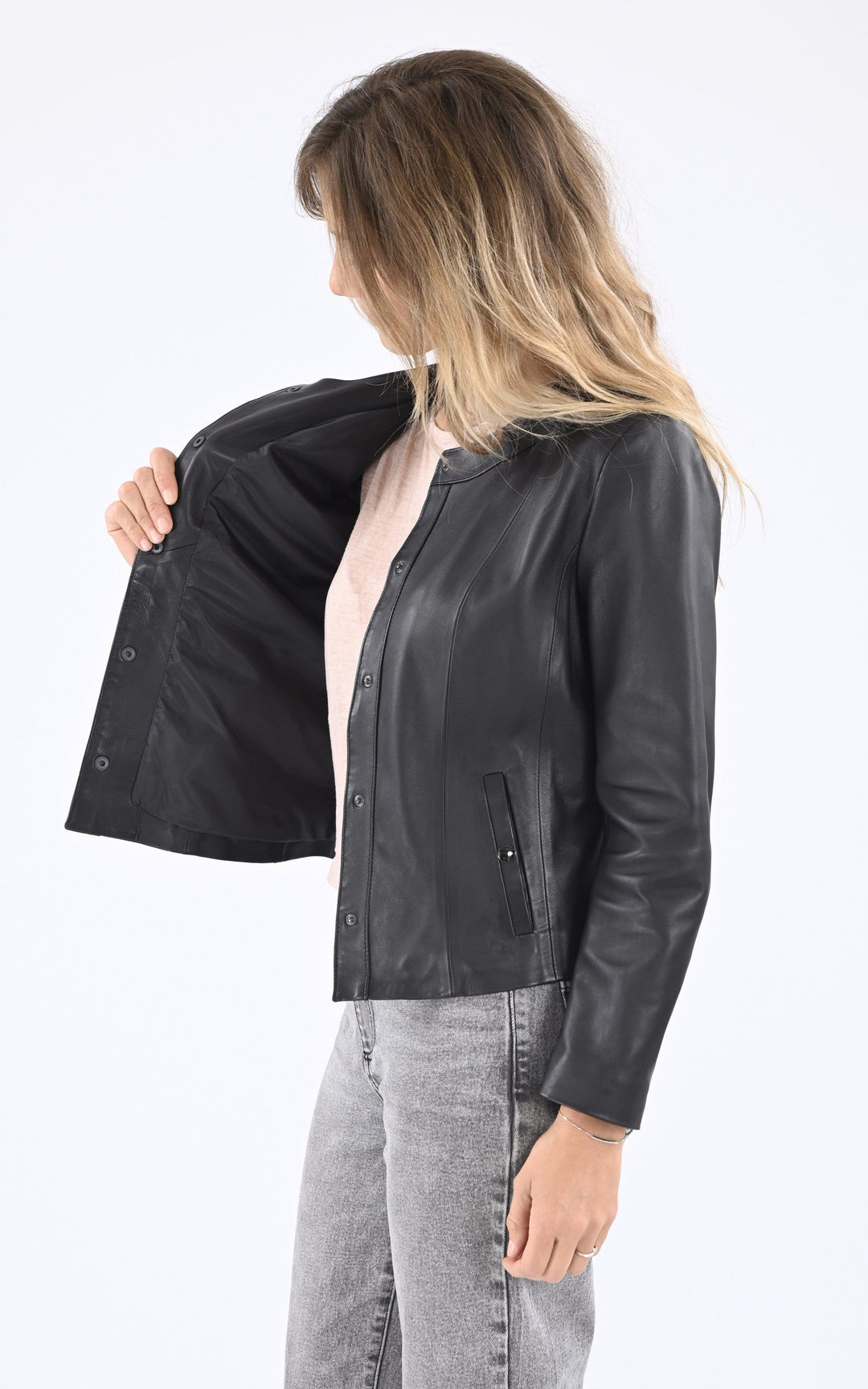 A "LISE FF" Noir La Canadienne Blouson Femme interior photo