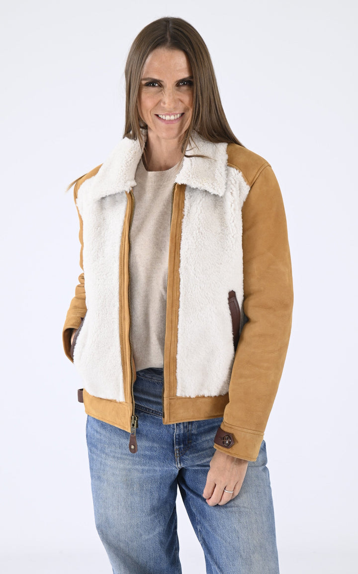 A "LCW HOLLY" Camel Schott Blouson Femme opened photo