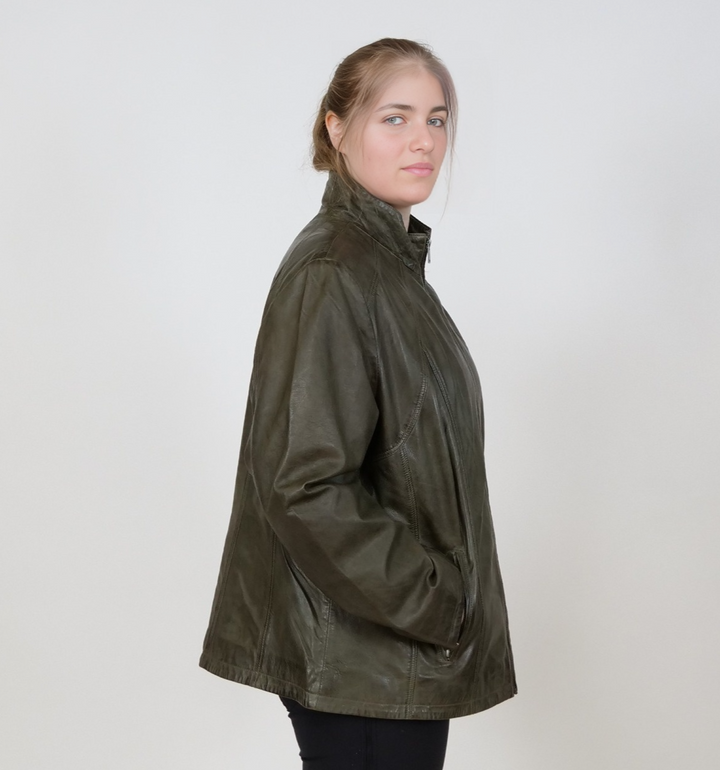 Sille XL, 70 cm. - Lamb Leather - Women - Olive