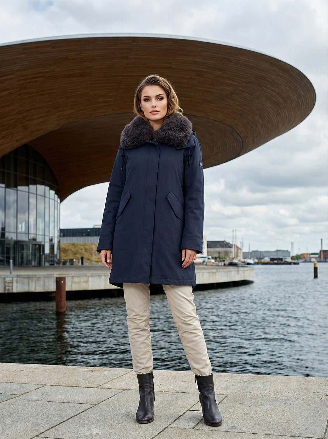 Imane, 84 cm. - Textile - Women - Dark Blue