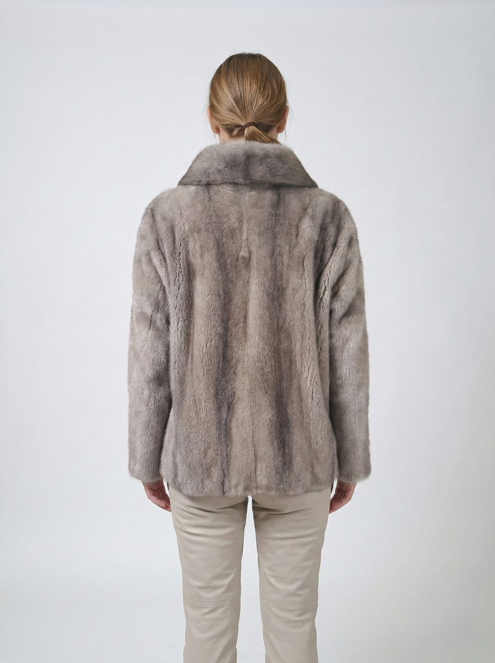 Irene, 65 cm. - Collar - Mink - Women - Silver Blue