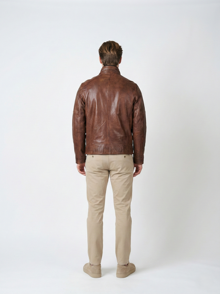 John, 70 cm. Lamb Malli Leather - Man Copper Brown