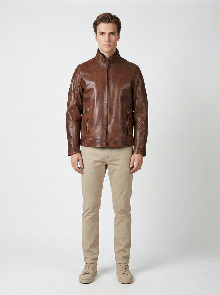 John, 70 cm. Lamb Malli Leather - Man Copper Brown