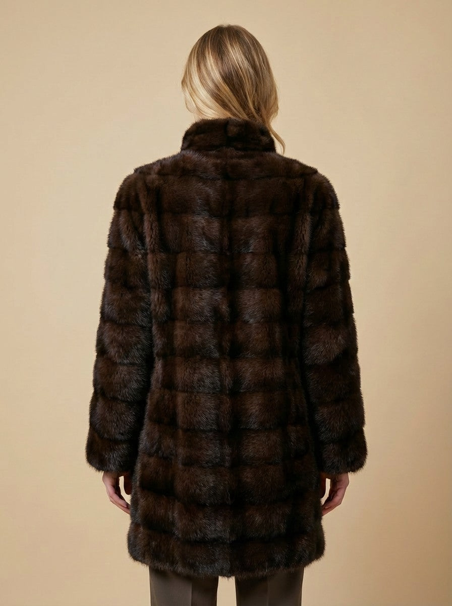Rosario, 90 cm. - Krage - Mink - Kvinner - Mahogny