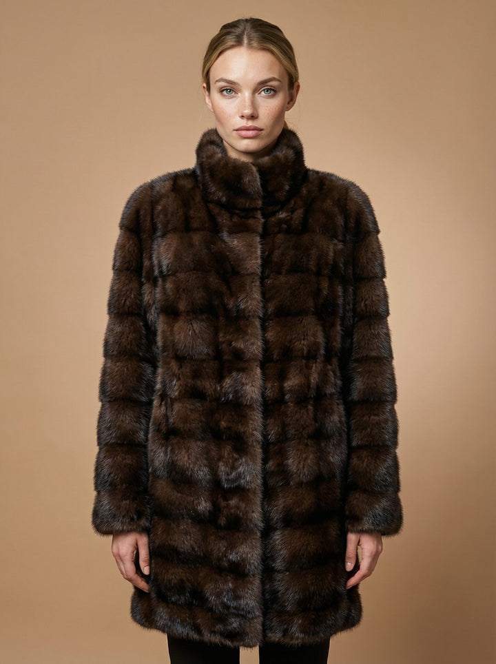 Rosario, 90 cm. - Krage - Mink - Kvinner - Mahogny