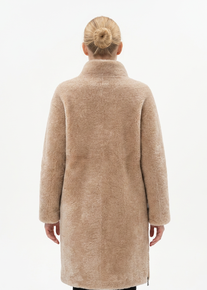 Filuka, 100 cm. - Krave - Krøllet lam - Kvinder - Mørk Beige