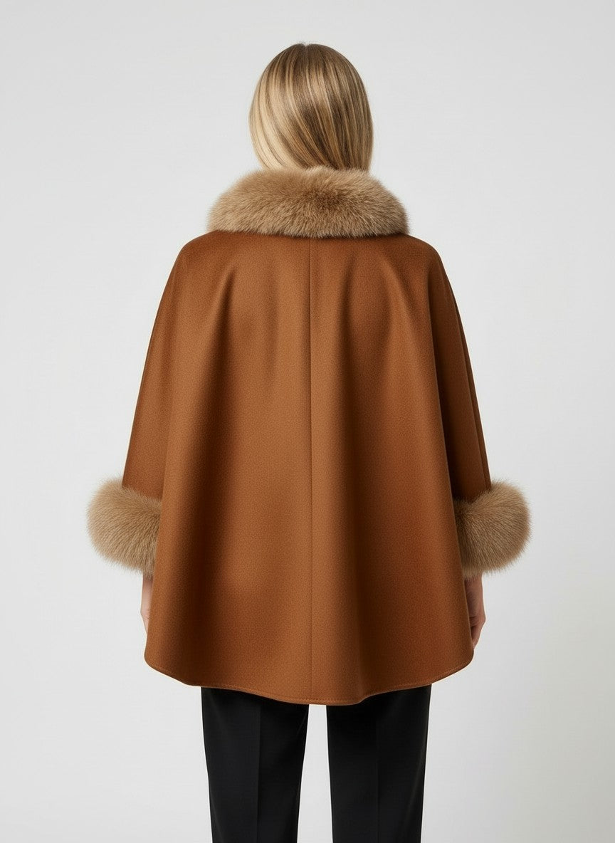 HL20W075 Cape - Wool & Cashmere - Women - Camel