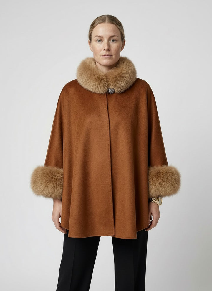 HL20W075 Cape - Wool & Cashmere - Women - Camel