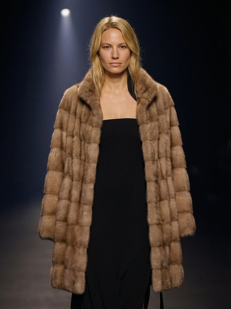 Rosario, 85 cm. - Krage - Mink - Dam - Pastell