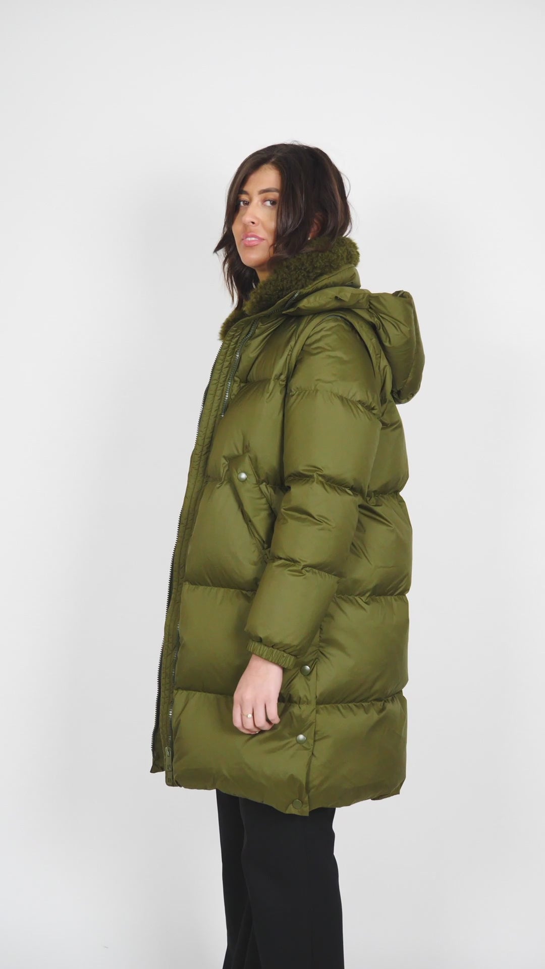 Heather, 98 cm. - Down Jacket/Vest - Kvinder - Army Green