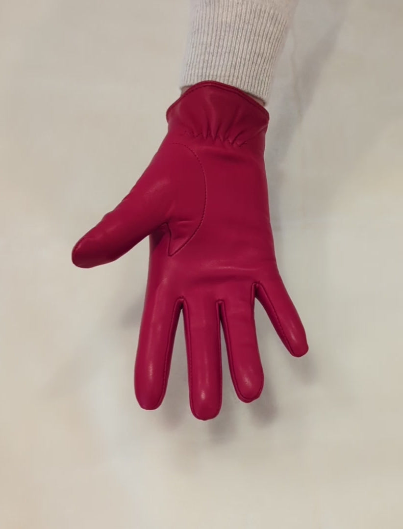 2687-2 Glove - Lamb Slink Leather -Accesories - Red