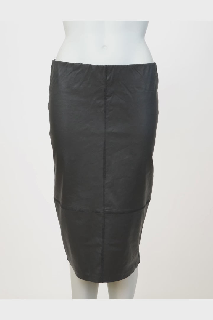 Ingrit Skirt - Lamb Stretch Leather - Women - Black