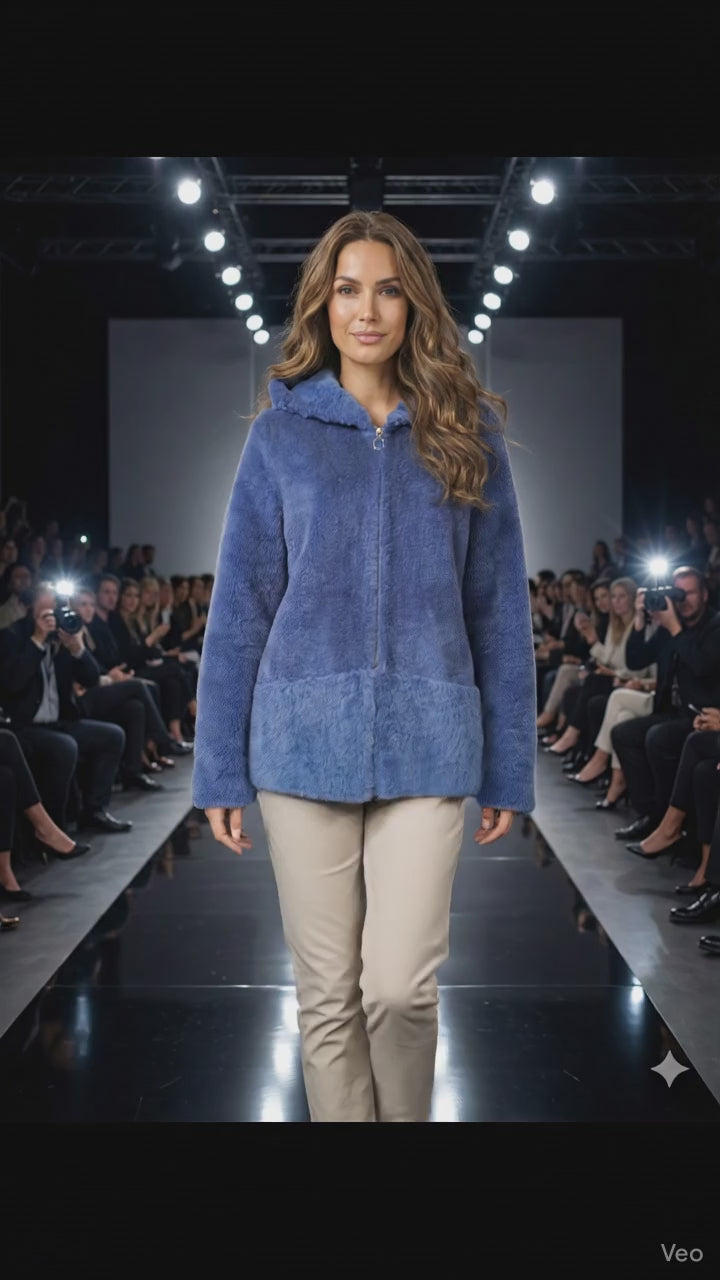 Ilda, 72 cm. - Hood - Air Wool - Women - Blue