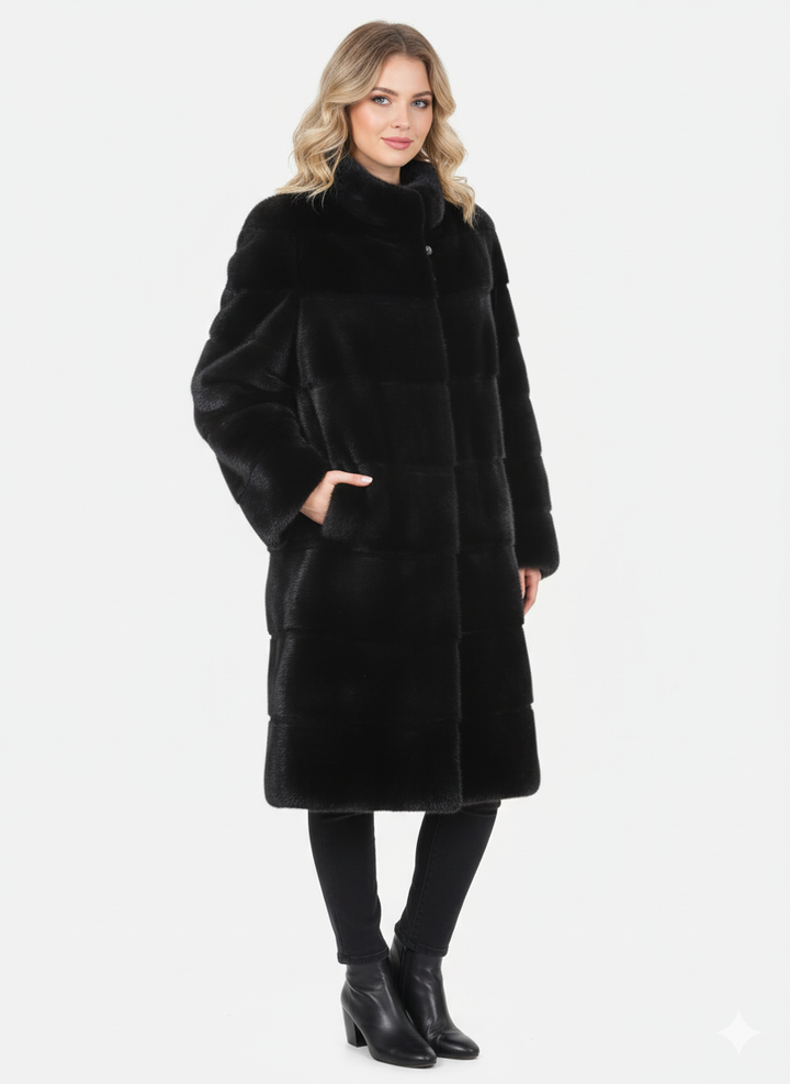 Sabine, 95 cm. - Halsband - Nerzgefärbt - Damen - Schwarz / Nerzpelz - Levinsky - Kvinde