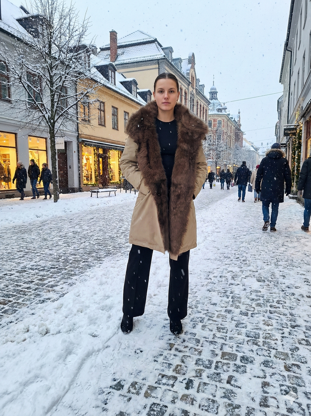 Ivana, 97 cm. - Textile - Women - Off White