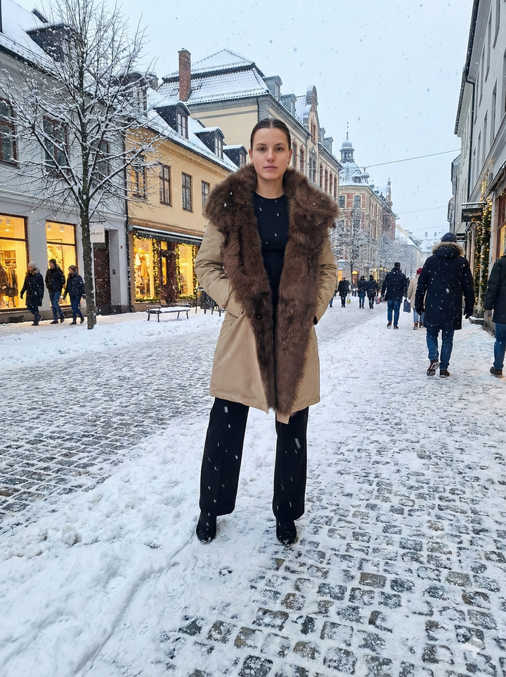 Ivana, 97 cm. - Textile - Women - Off White