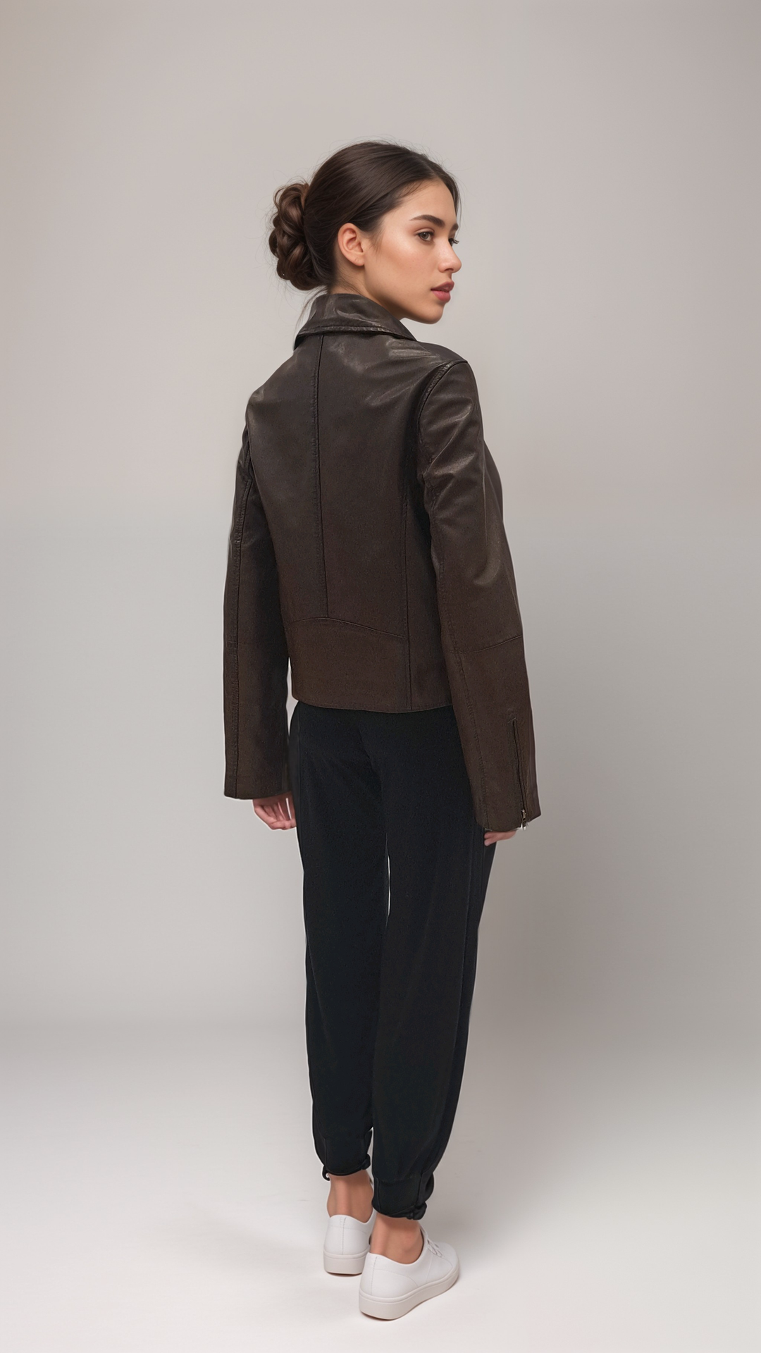 Iris, 52 cm. - Sheep Leather - Women - Cherry Brown