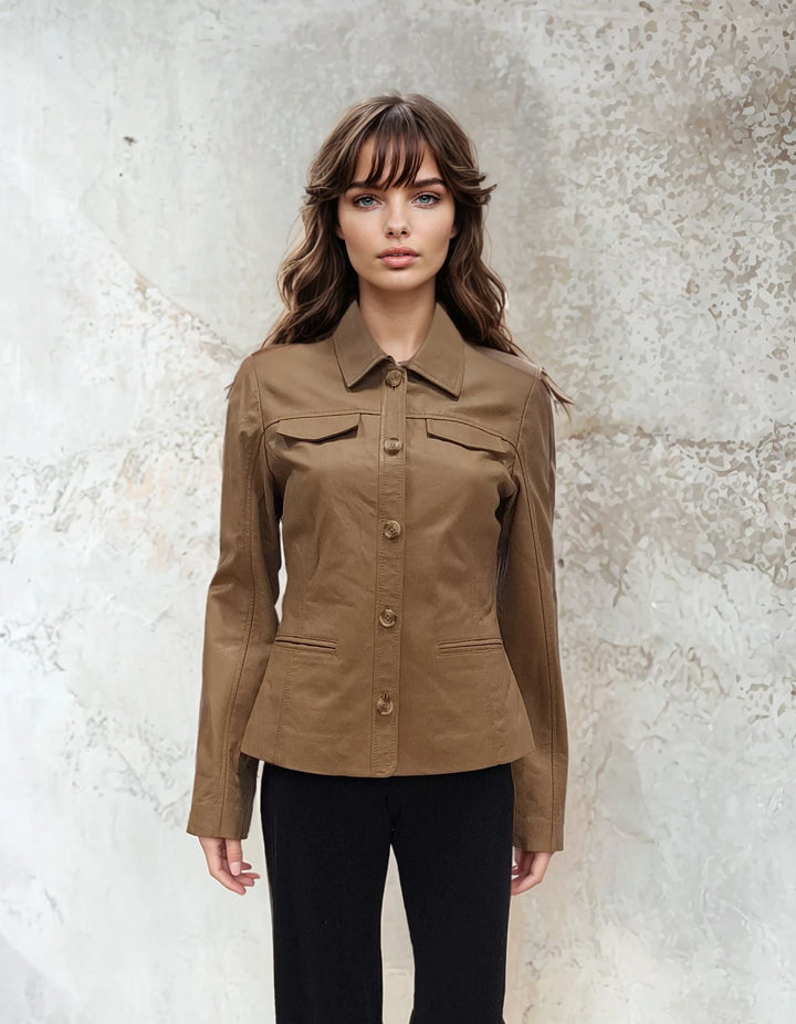 Tova, 56 cm. - Lamm-Malli-Leder - Damen - Latte