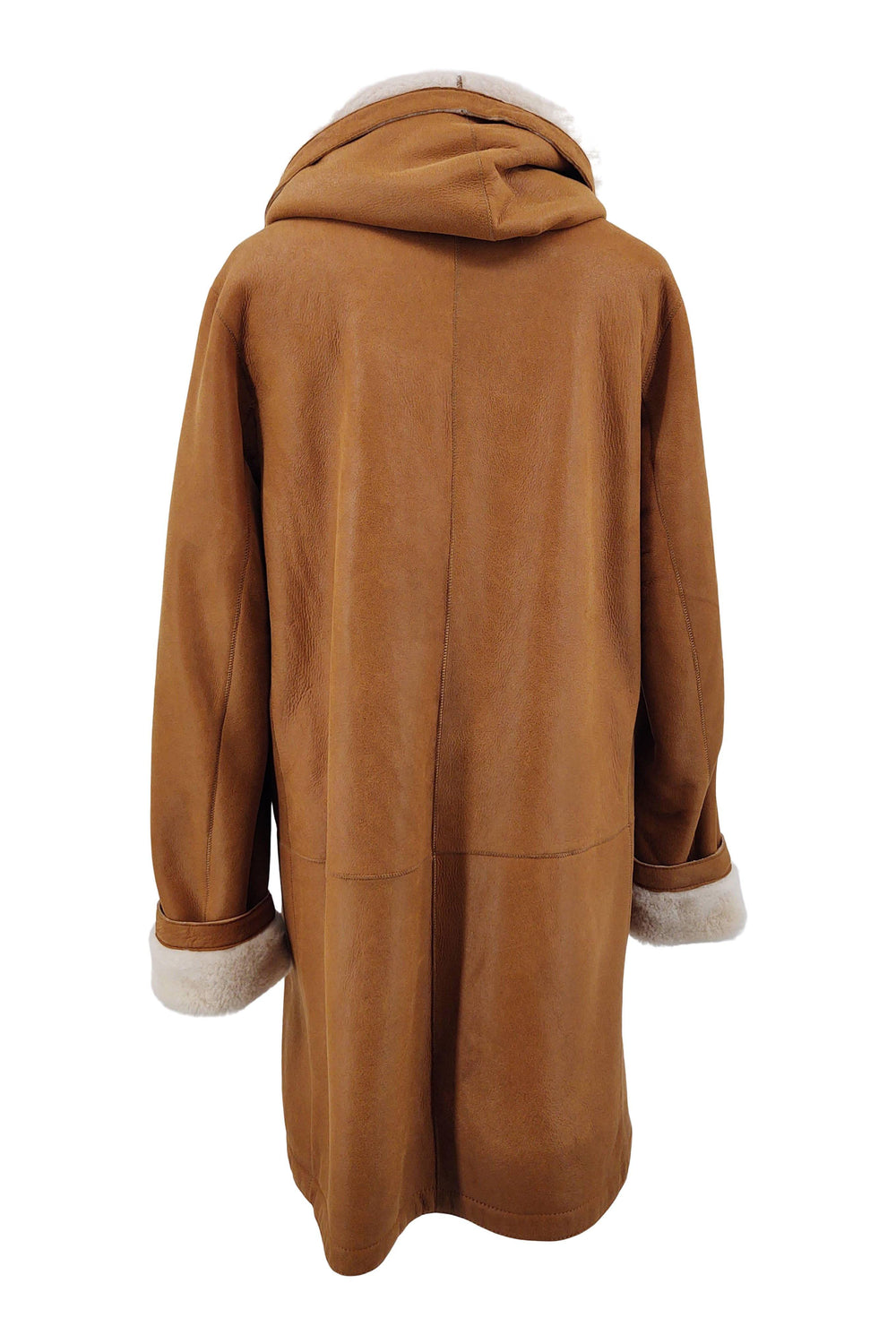 969, 90 cm. - Hood - Nappa Lamb Crack - Women - Cognac - Stampe Pels