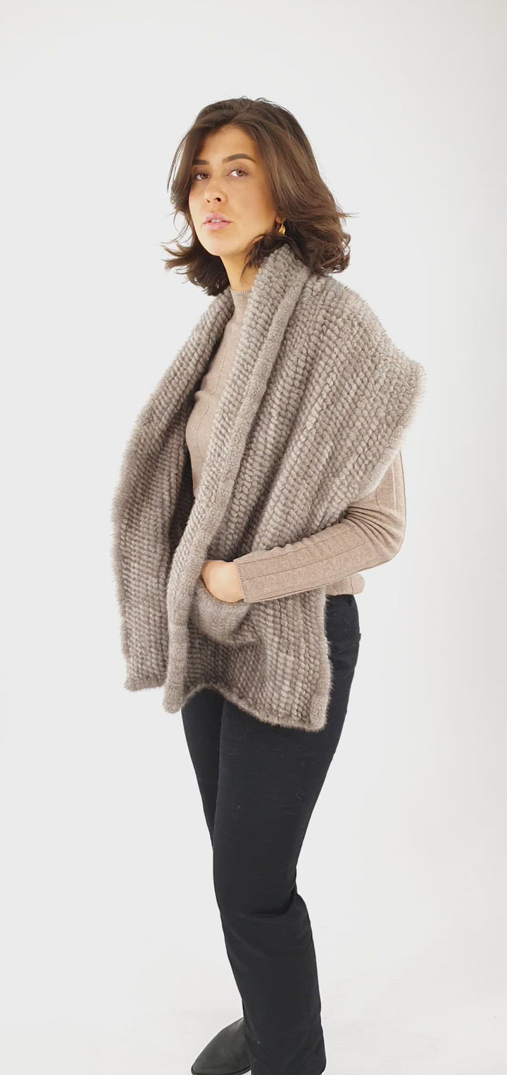 Scarf 180*40 cm.  - Mink Knitted - Accesories - Silver Blue