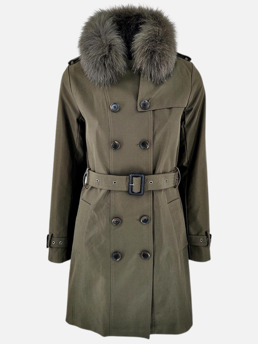 Daisy Army Trenchcoat with Fur collar Women
