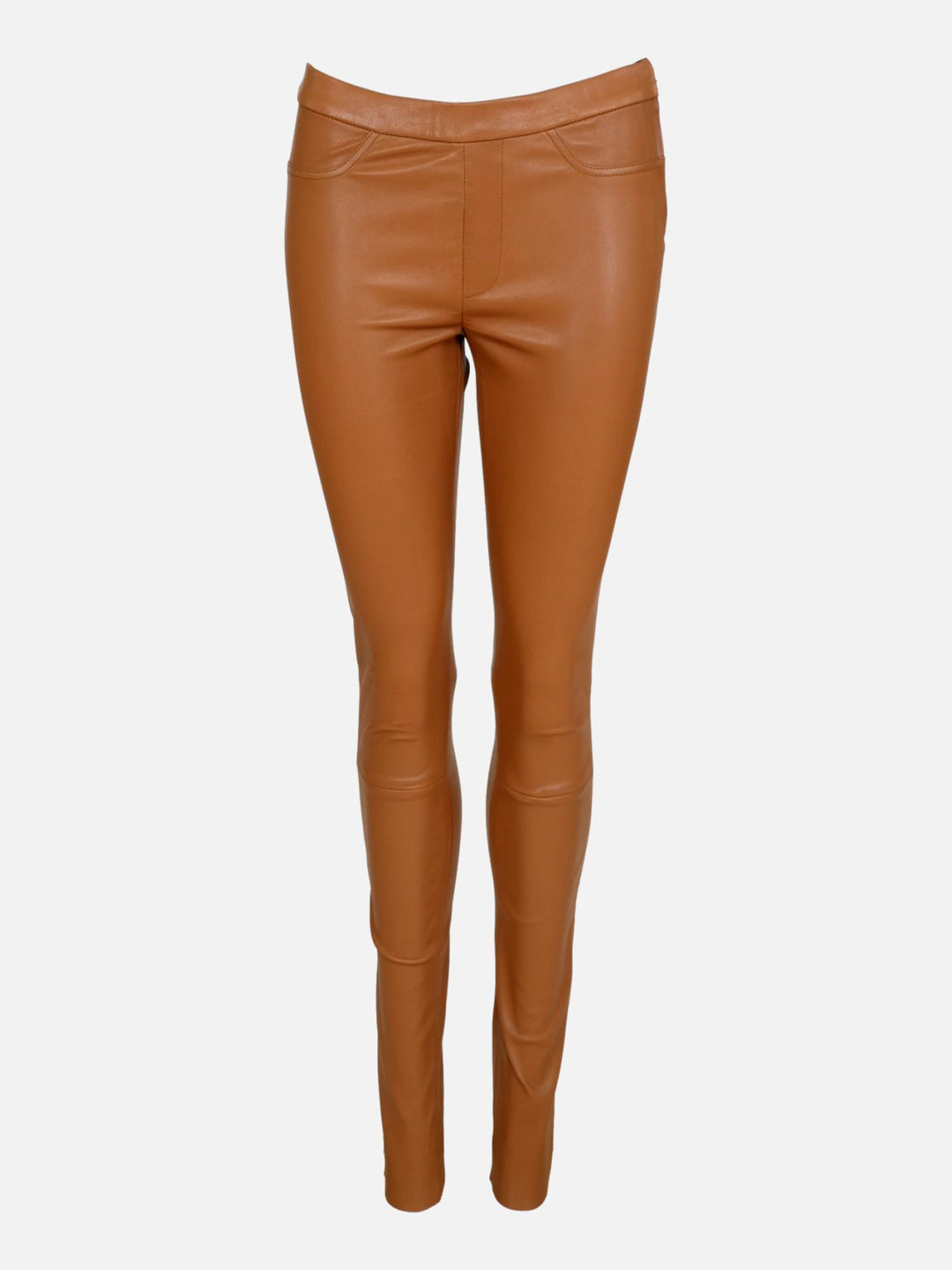 Stephanie Trouser - Lamb Stretch Leather - Women - Dark Tan