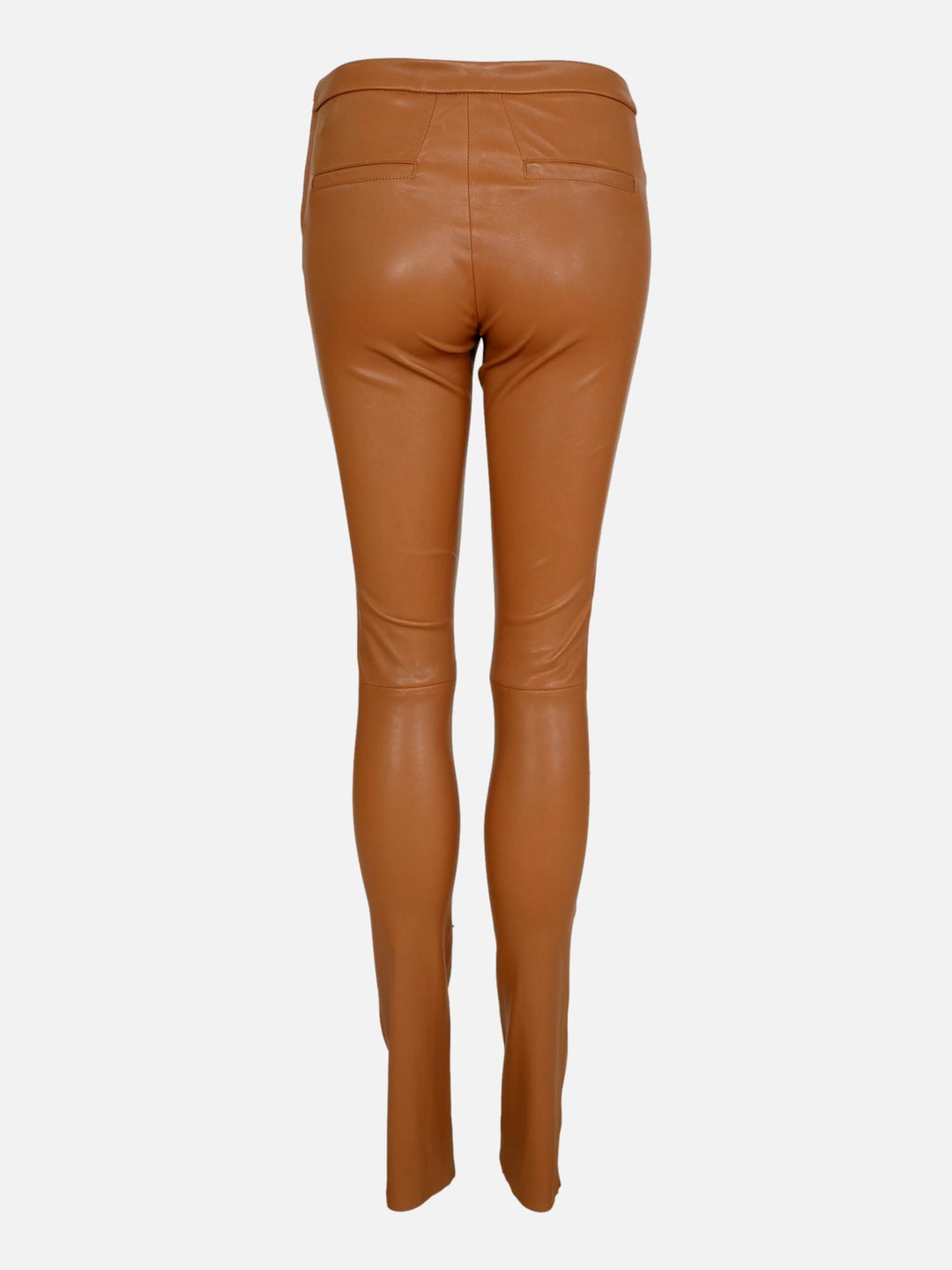 Stephanie Trouser - Lamb Stretch Leather - Women - Dark Tan