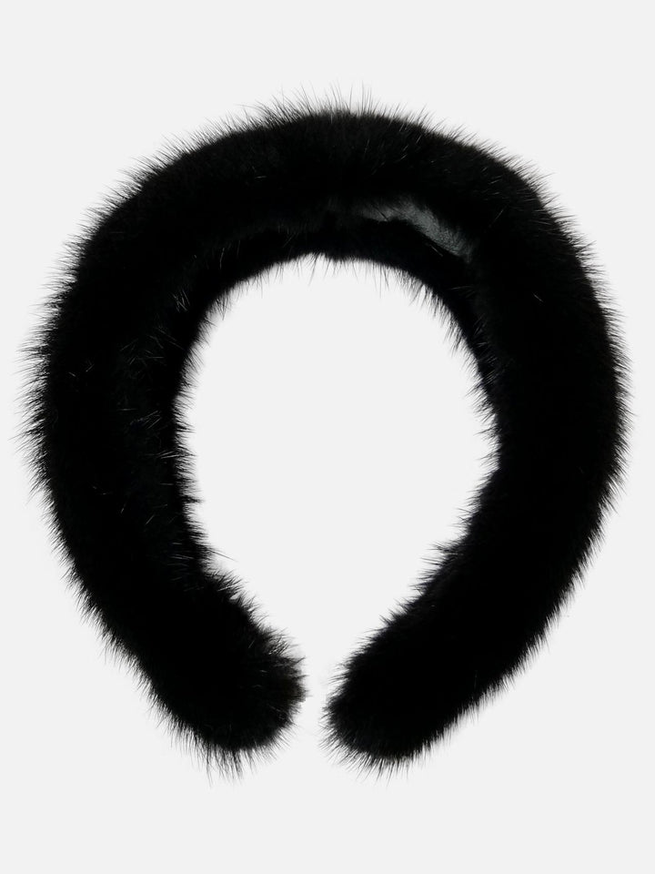 HL21Q001 - Mink pels hårbøjle - Dame  - Sort