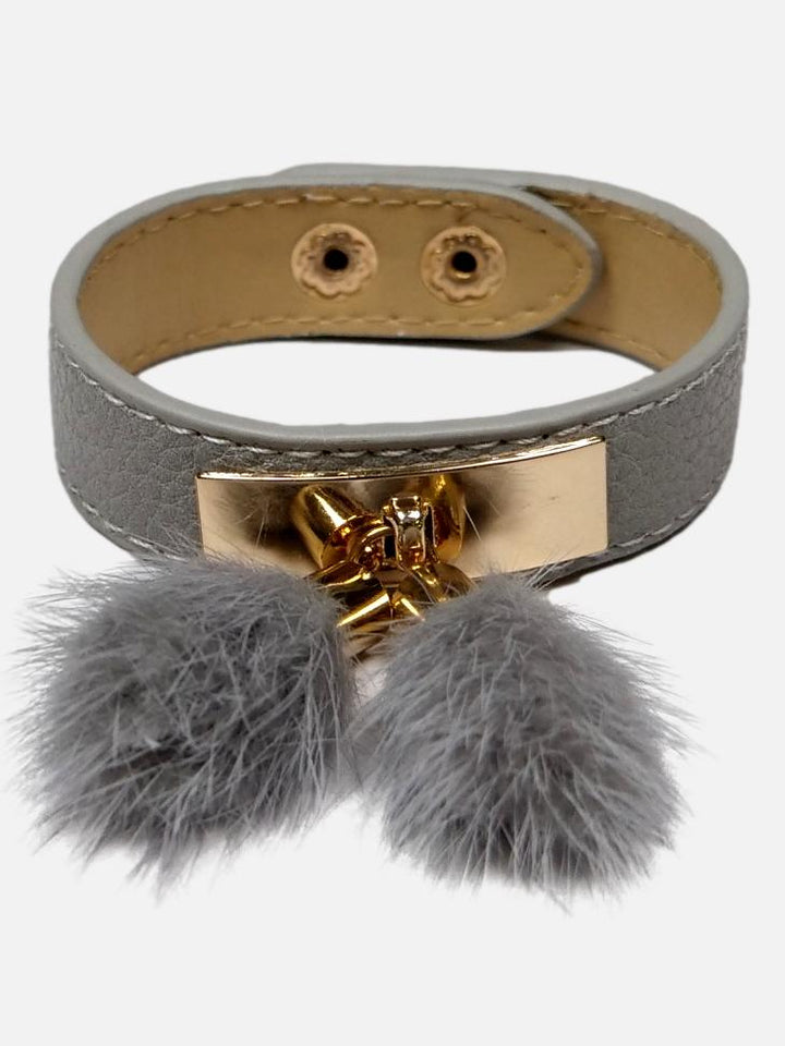 HL22Q018 - Armbånd med Mink - Accessories - Grå