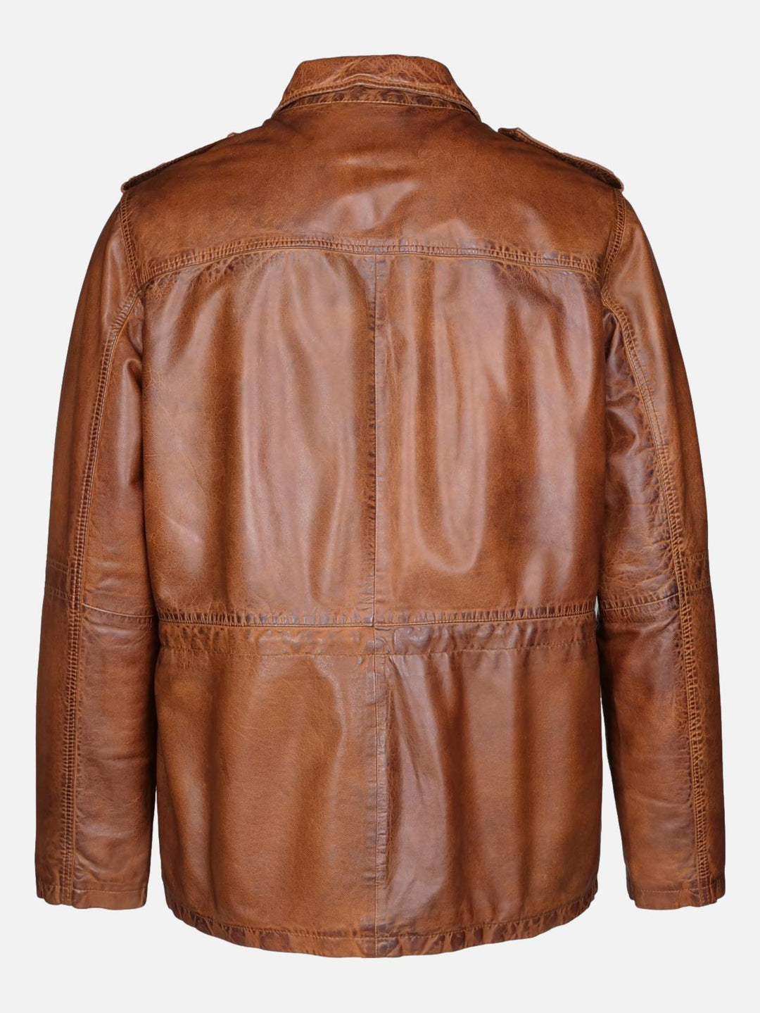 Owen, 77 cm. - Collar - Lamb Washed Leather - Man - Cognac