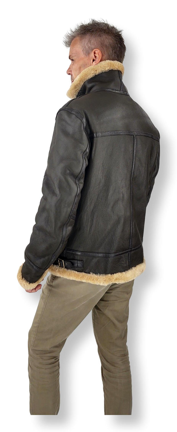 Elias Mens Bomber - Nappa Lamb Crack - Man - Mørkebrun