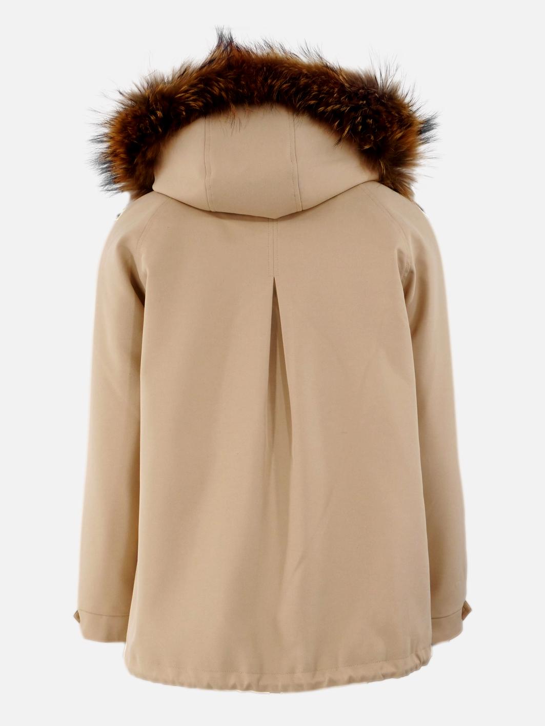Füllung, 69 cm. - Kapuze - Textil - Damen - Beige