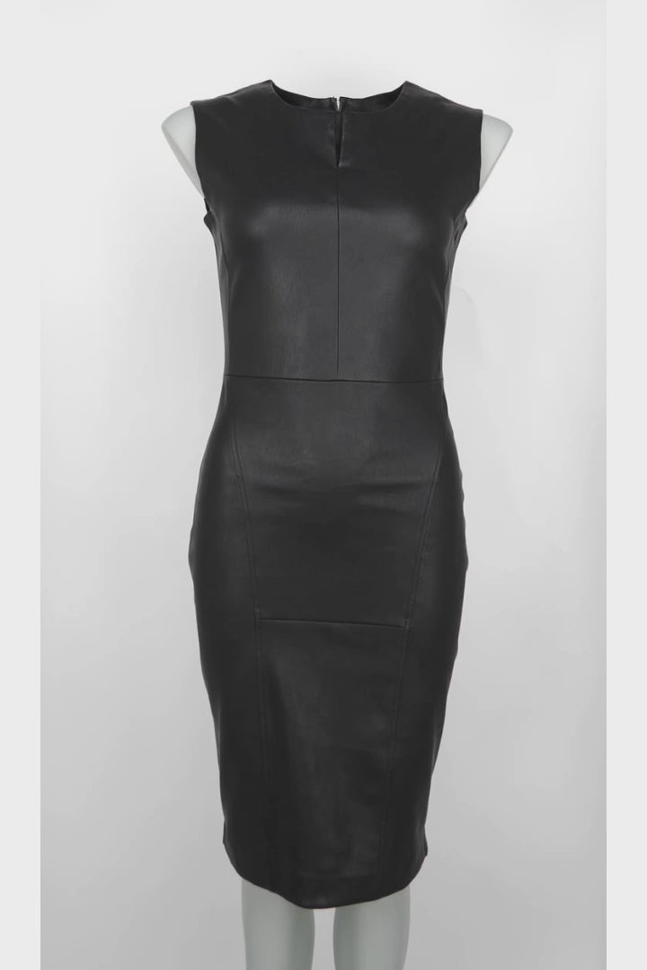 Kleid Felicia - Lammstretchleder - Damen - Schwarz